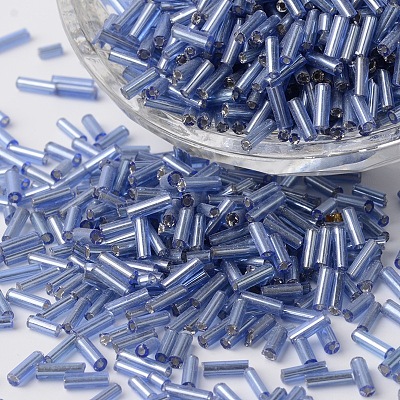Silver Lined Glass Bugle Beads SEED-K001-A07-1-1