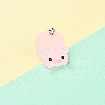 DIY Translucent Resin Pig Mobile Phone Strap Making Kits DIY-YW0011-16C-1