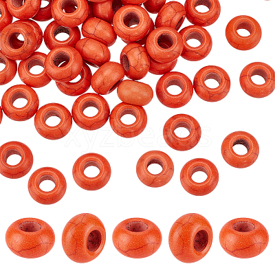 60Pcs Dyed Synthetic Turquoise European Beads SPDL-PH0001-04-1