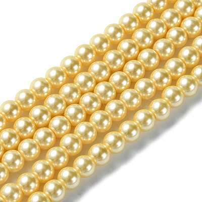 Eco-Friendly Dyed Glass Pearl Beads Strands HY-A008-6mm-RB072-1
