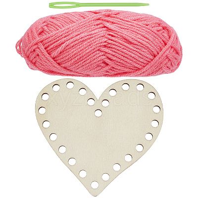 DIY Heart Wood Knitting Loom Kits DIY-CY0003-10A-1