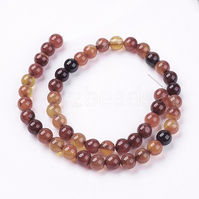 Natural Agate Bead Strands X-G-R173-8mm-05-1