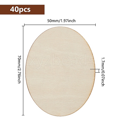 Unfinished Beech Wooden Blank Slices WOOD-WH0124-47C-1