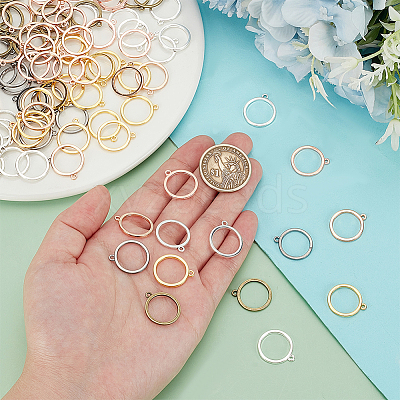 168Pcs 7 Colors Alloy Open Back Bezel Pendants FIND-PH0018-77-1