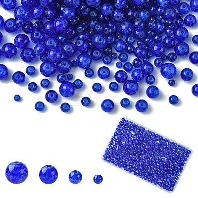 400Pcs 4 Styles Spray Painted Crackle Glass Beads CCG-YW0001-20D-1