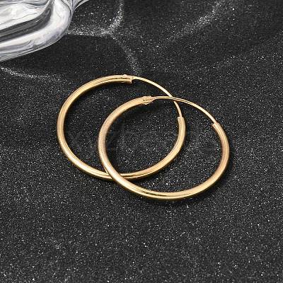 Brass Hoop Earrings EJEW-G474-01G-04-1