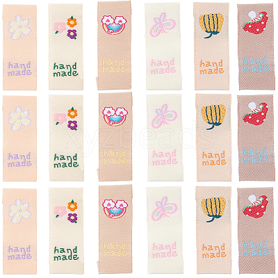 150Pcs 6 Styles Polyester Rectangle Clothing Label DIY-CY0003-85-1