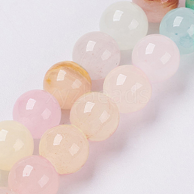 Natural Colorful Green Jade Beads Strands X-G-G757-01-6mm-1