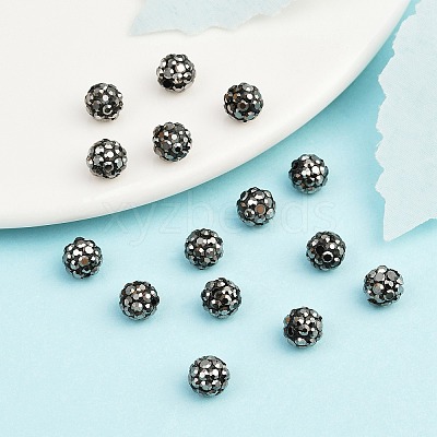 Polymer Clay Rhinestone Beads RB-H284-6MM-Half-1-1