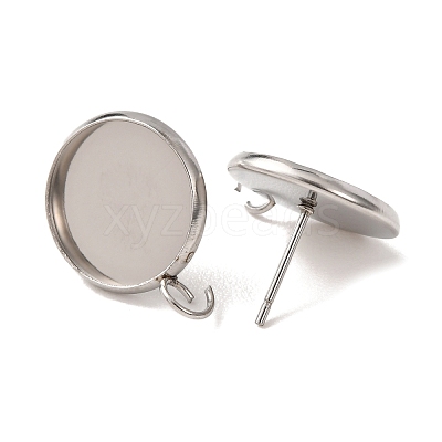 201 Stainless Steel Stud Earring Settings SA-CBAB174-01P-B-1