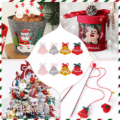 8Pcs 4 Colors Wool Felt Craft Christmas Bell DIY-NB0008-88-1