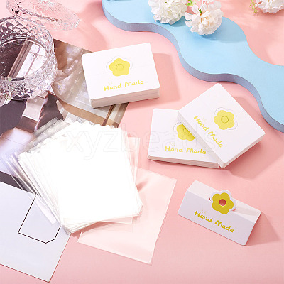 100Pcs Rectangle Clear Polypropylene Cellophane Bags CDIS-TA0001-37A-1