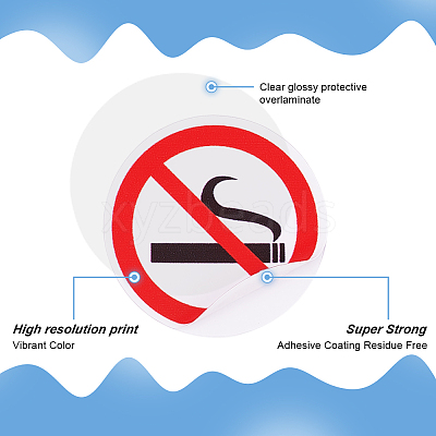 PVC Self-Adhesive No-smoking Warning Stickers STIC-WH0003-017B-1
