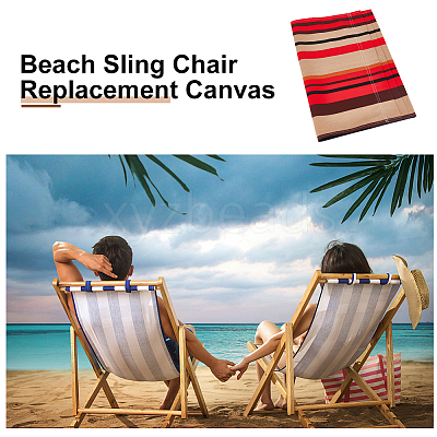 Canvas Cloth Beach Lounge Chair Cover with Pillows AJEW-WH0342-55-1