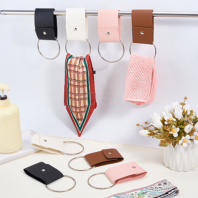8Pcs 4 Colors PU Leather Towel Clip AJEW-PH0008-56-1