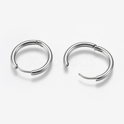 Tarnish Resistant 201 Stainless Steel Huggie Hoop Earrings Findings STAS-F149-33P-A-1