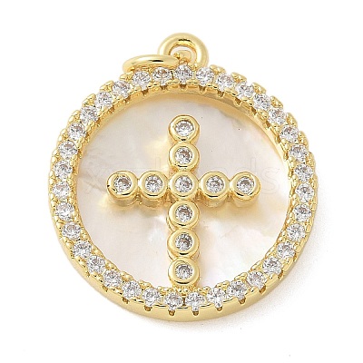 Brass Micro Pave Cubic Zirconia Pendants KK-K298-29D-G-1