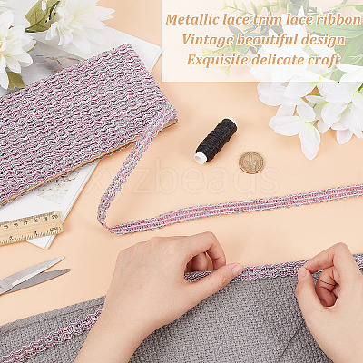 Polyester Braided Lace Ribbons OCOR-WH0060-73E-1