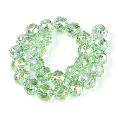 AB Color Plated Transparent Glass Round Beads Strands EGLA-T029-8mm-12T-09-1