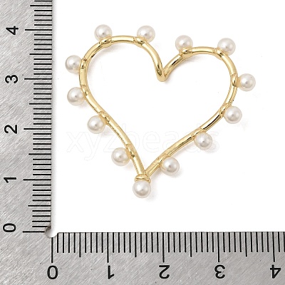 Hollow Brass ABS Imitation Pearl Pendants KK-K419-10G-1