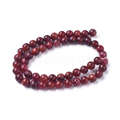 Natural Thulite Beads Strands G-D0006-C16-8mm-1