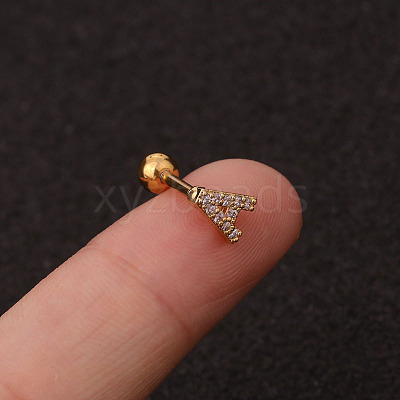 316L Surgical Stainless Steel Micro Pave Clear Cubic Zirconia Cartilage Earrings WG3A850-02-1