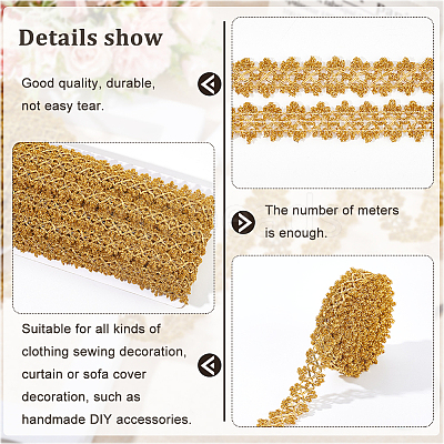 Filigree Polyester Lace Trim OCOR-WH0074-96A-1