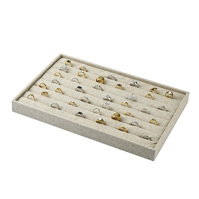 Imitation Burlap Jewelry Ring Displays RDIS-G002-03-1