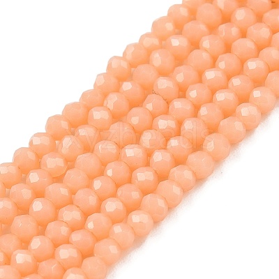 Opaque Solid Color Glass Beads Strands EGLA-T021-02J-1