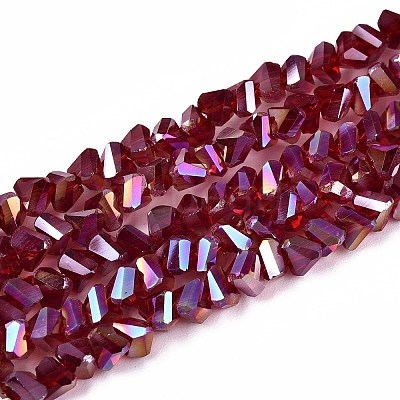 Electroplate Transparent Glass Beads Strands GLAA-N021-4mm-26-1