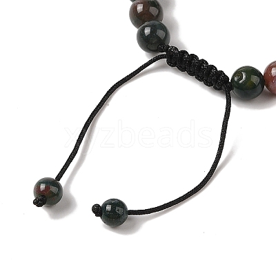 8mm Round Natural Indian Agate Braided Bead Bracelets BJEW-C067-01B-27-1