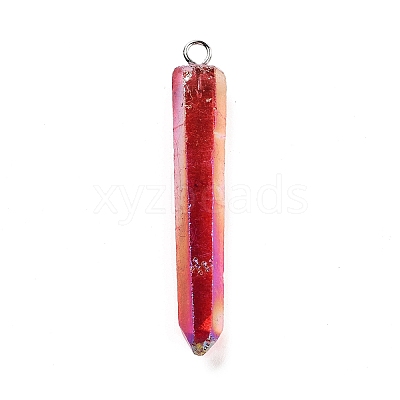 Electroplated Natural Quartz Pendants G-P315-B01-07P-1