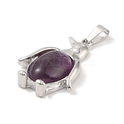 Natural Amethyst Pendants G-A224-02P-01-1