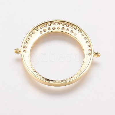 Brass Cubic Zirconia Links KK-P134-62G-1