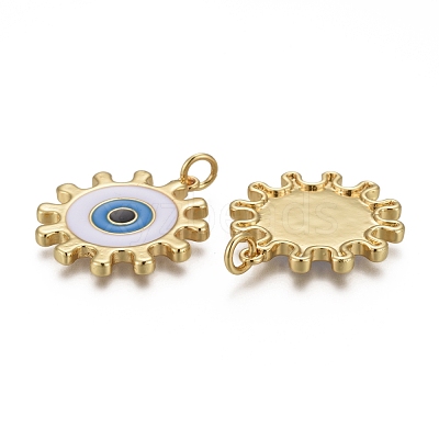 Brass Enamel Pendants KK-F821-50G-1