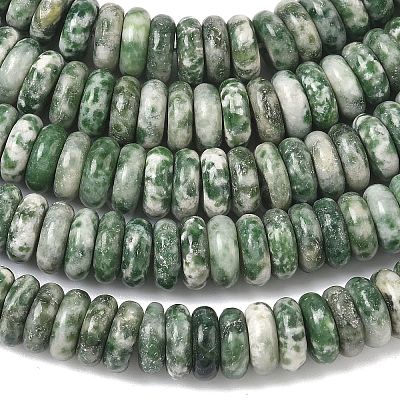Natural Green Spot Jasper Beads Strands G-G329-A01-3x8mm-1