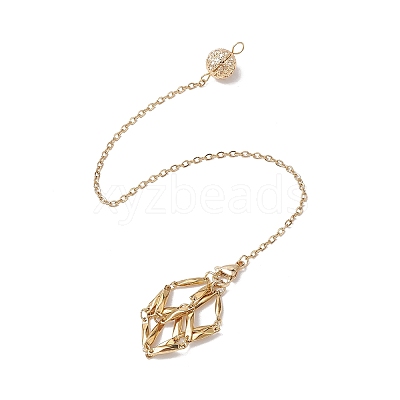 Stainless Steel Braided Chain Macrame Pouch Empty Stone Holder Dowsing Pendulums PALLOY-JF02737-02-1