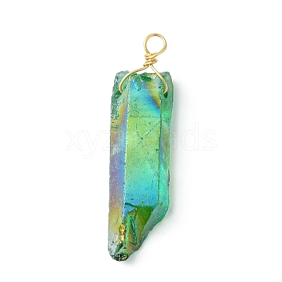 20Pcs Electroplated Natural Quartz Crystal Pendants PALLOY-AB00141-1