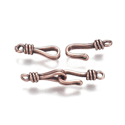 Brass Hook and Eye Clasps KK-F120-016R-1