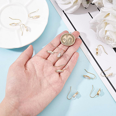 12Pcs Brass Horse Eye Earring Hooks KK-BC0008-75-1