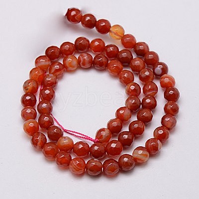 Natural Red Agate Beads Strands G-G581-6mm-22-1