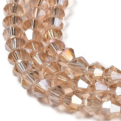 Transparent Electroplate Glass Beads Strands GLAA-F029-3mm-A12-1