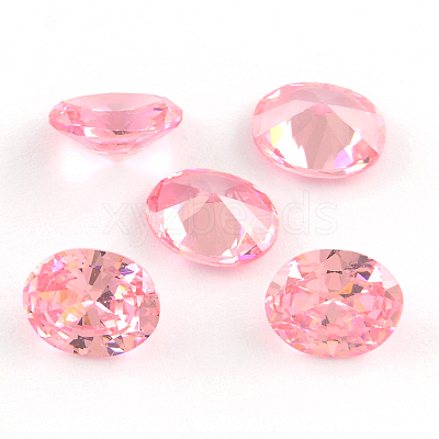 Oval Shaped Cubic Zirconia Pointed Back Cabochons X-ZIRC-R010-14x10-08-1