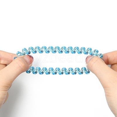 Opaque Plastic Telephone Cord Elastic Hair Ties OHAR-Q044-36-1