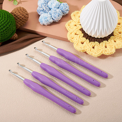 TPR Handle Aluminum Crochet Hook Needles TOOL-TA0001-13A-1