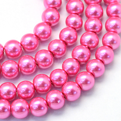 Baking Paint Glass Pearl Round Bead Strands X-HY-Q003-10mm-54-1
