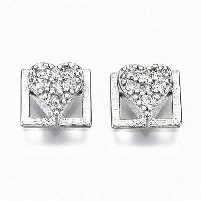 Brass Micro Pave Cubic Zirconia Cabochons KK-S061-49P-C-NR-1