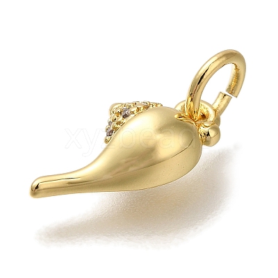 Rack Plating Brass Micro Pave Cubic Zirconia Charms KK-I720-64G-1