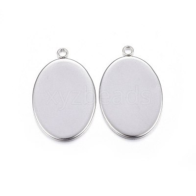 Tarnish Resistant 304 Stainless Steel Pendant Cabochon Settings STAS-P210-02P-1