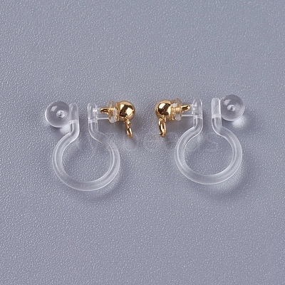 Transparent U Type Alloy Ear Clip X-PALLOY-WH0009-01G-1